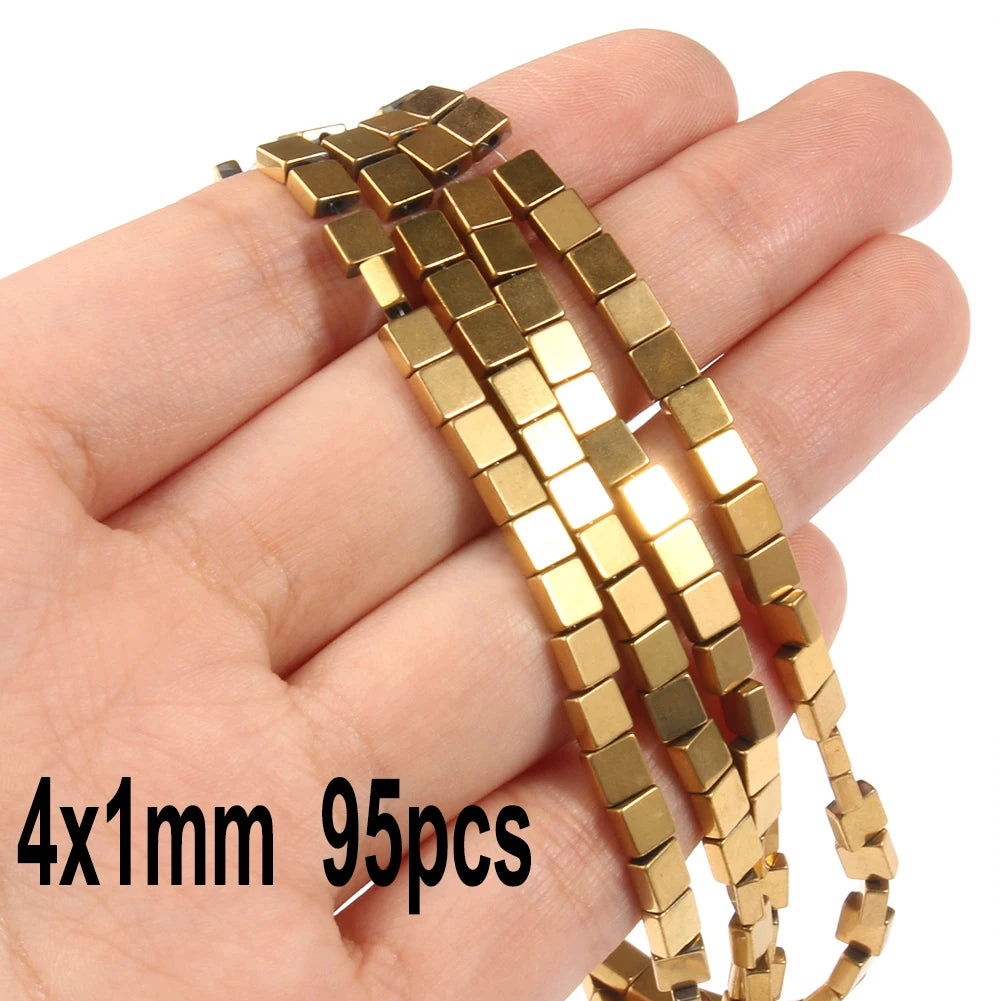 Retention Color AAA+ Gold Plated Hematite Beads Natural Stone Irregular Geometric Beads For Jewelry Making Diy Bracelet