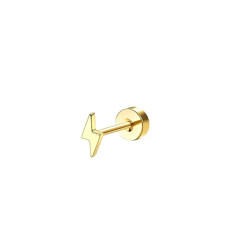 Bobisty 1pc Earrings for Sensitive Ears Surgical Stainless Steel Earrings for Women Dainty Flat Back Earring Stud Hoop Cartilage