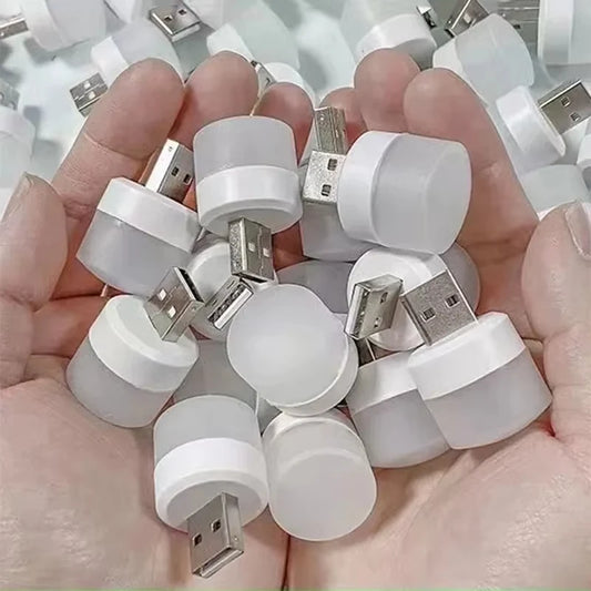 1/20Pcs Mini USB Night Light Warm White Eye Protection Book Reading Light USB Plug Computer Mobile Power Charging LED Night Lamp