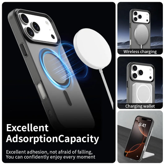 Magnetic Luxury Lens Protector Matte Candy Case For iphone 17 Pro Max iphone17 Air 5G For Magsafe Wireless Charger Cover