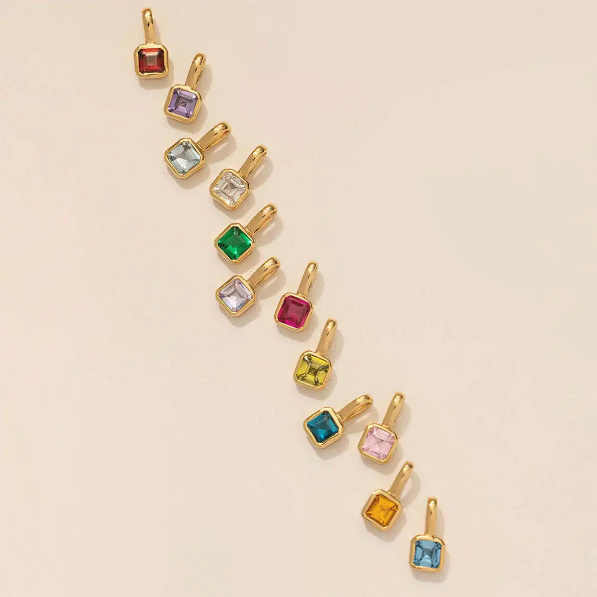 Stainless Steel Pendant DIY Birthstone Necklace for Woman Gold Color Designer Pendant Necklaces Bir