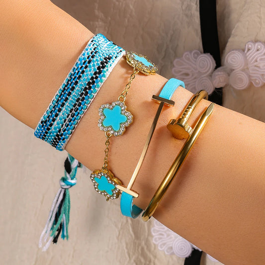 Exquisite Blue Element Bracelets Are Suitable For Summer Travel, Parties, And Banquets To Wear Fashionable Jewelry