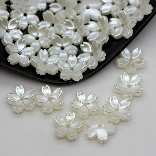 50Pcs/lot 10MM Acrylic Flowers Beads Sakura Spacer Beads Findings Charms For Jewelry Making DIY Bracelet Necklace Accessories