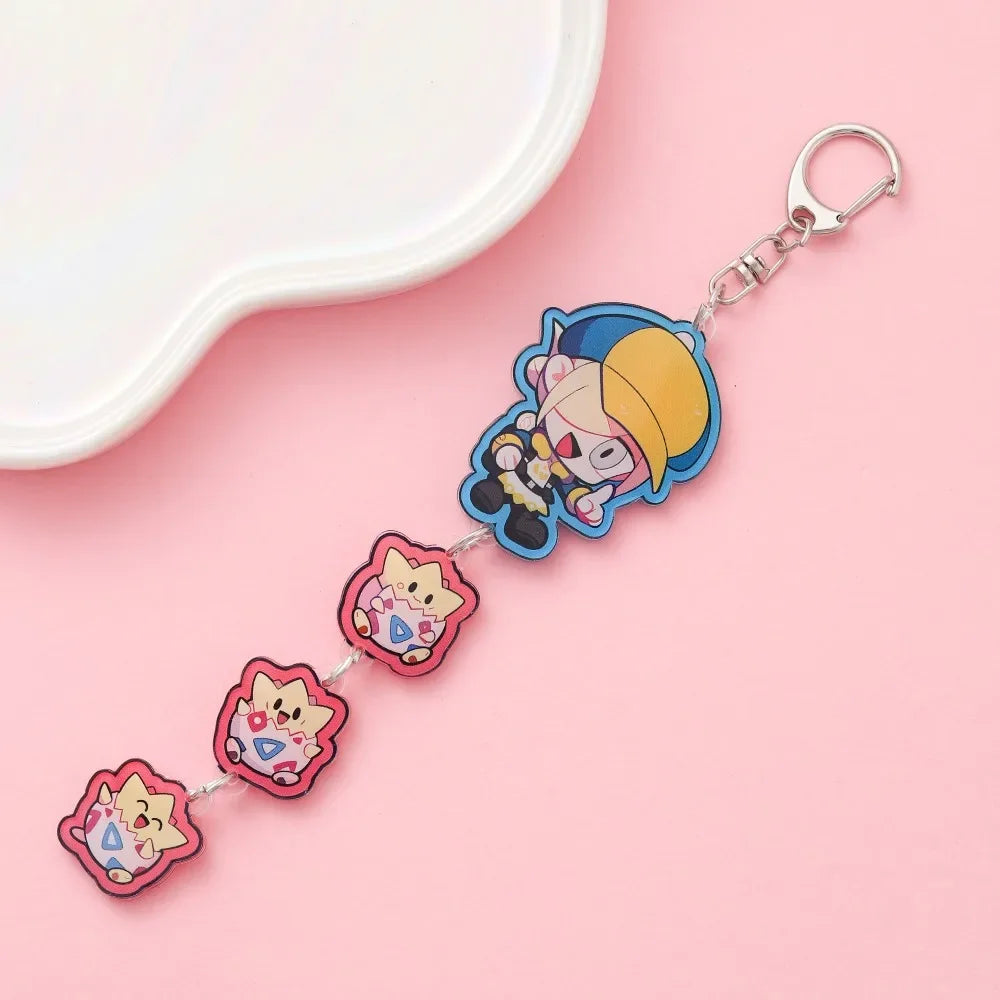 Anime Acrylic keychain accessaries Cartoon Car Bag Pendant Gift cute creative bag charm funny Friends Fans Gifts Keyring