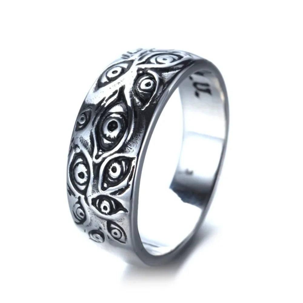 Vintage Gothic Minimalist Trend Devil's Eye Ring Men's and Women's Street Niche Party Creative Fashion Hip Hop Niche GiftJewelry