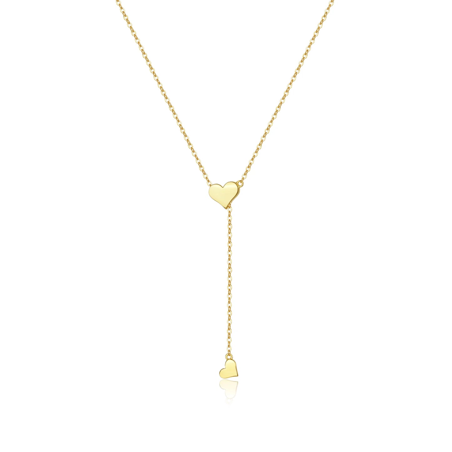 ANDYWEN 925 Sterling Silver Gold Adjustable Chain Heart Pendant Charm Necklace Drop Choker Resizable Women Luxury Jewekry