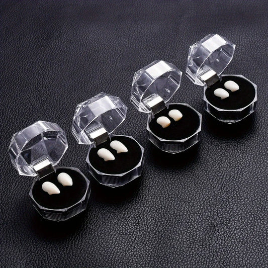 Fangs Dentures Props Halloween Decoration Props Resin Fake Teeth With Solid Glue Denture Adhesive Halloween Party Decor