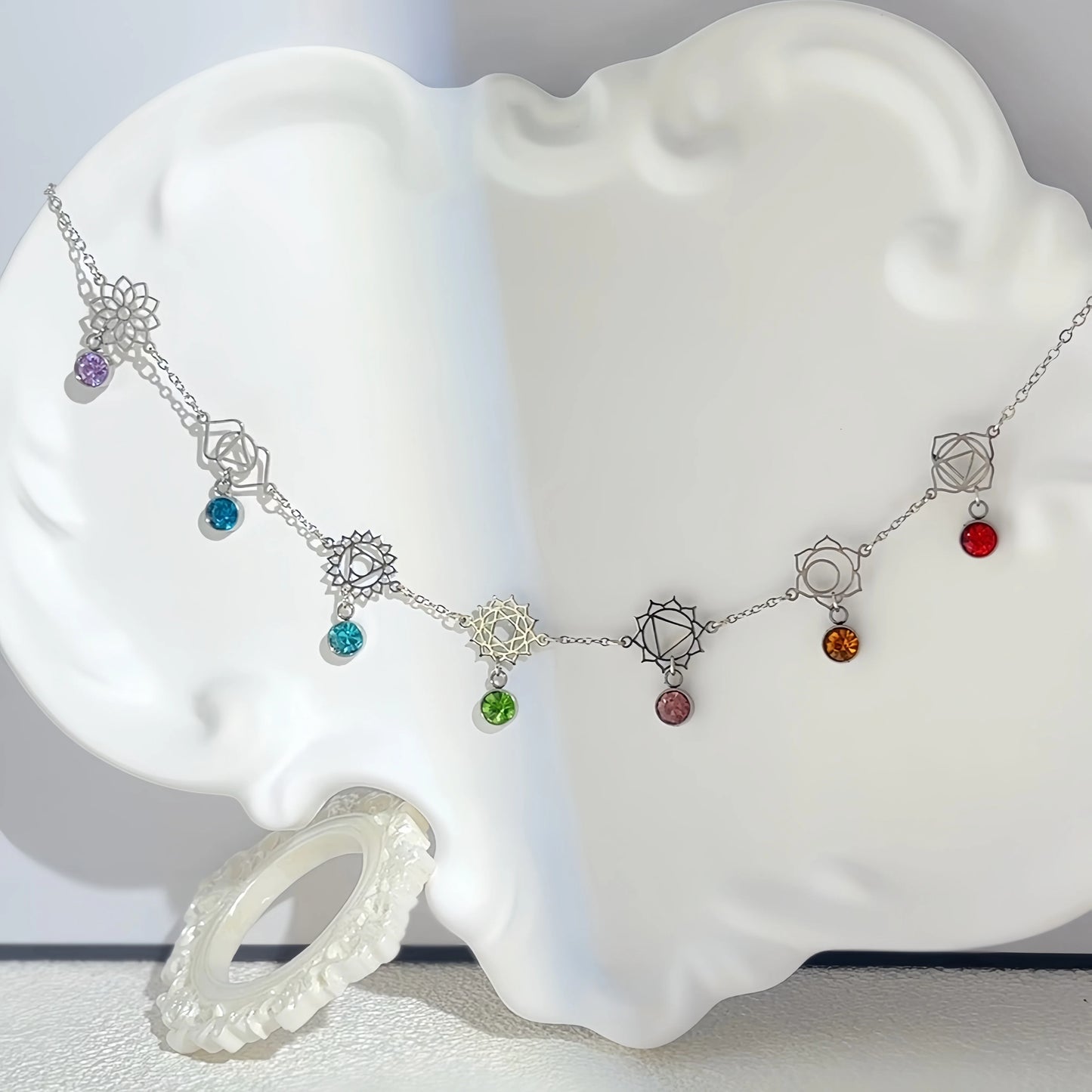 7 Chakra Necklace for Women The Power of Chakra Charm Choker Yoga Balance & Transforation Pendant Necklace Energy Energy