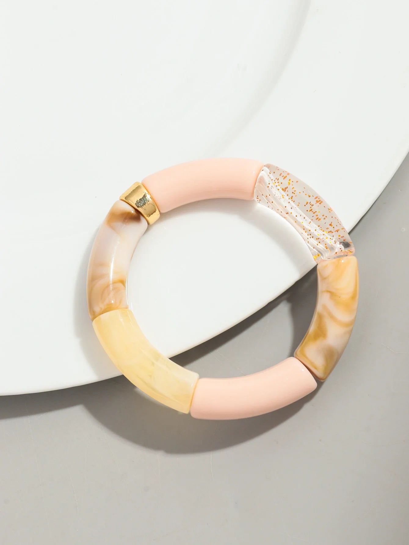 Bohomia Acrylic Design Style Chunky Bamboo Stackable Bracelet for Women Boho Elastic Colorful Tube Beads Braceletes 2024 Jewelry