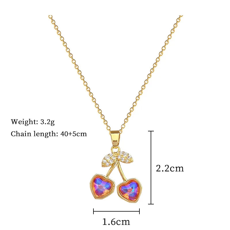 DIEYURO 316L Stainless Steel Butterfly Flower Bowknot Necklace Earrings For Women Girl New Concise Trendy Jewelry Set Gift Party