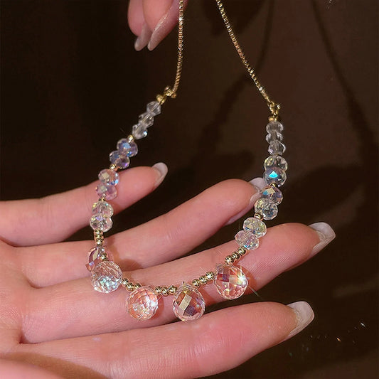 Women Anniversary Jewelry Bracelet Gift Super Flash Crystal Pull Bracelet Women Crystal Shiny Adjustable Opening Chain Bracelets