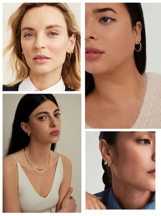 24-Pair Vintage-Inspired Small Hoop Earring Set for Women Elegant Geometric Iron Ear Ornaments for Daily Wear Gifts 2024 Jewelry