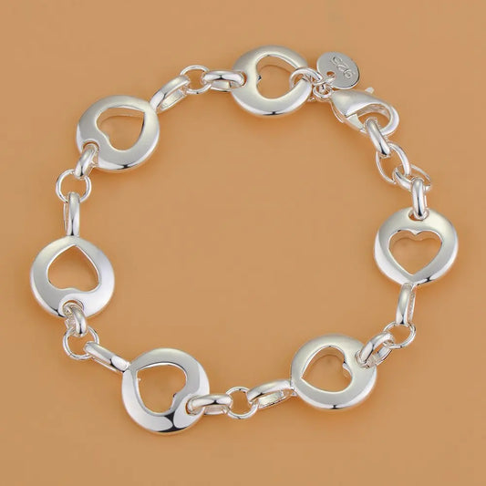925 Sterling Silver Bracelet Heart High Quality Romance Chain For Woman Men Fashion Engagement Party Wedding Jewelry Gift