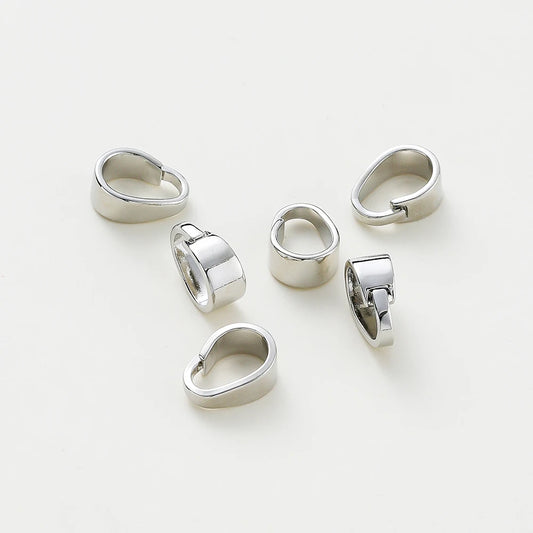 20pcs/lot 14K 18K Gold Color Pendant Pinch Bail Clips Melon Seeds Charm Clasps Connector Bulk For DIY Nacklace Making Findings