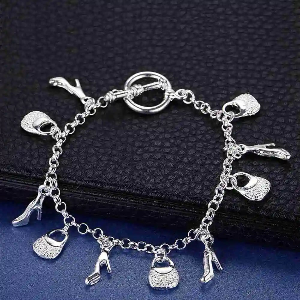 925 Sterling Silver Bracelet Heart High Quality Romance Chain For Woman Men Fashion Engagement Party Wedding Jewelry Gift