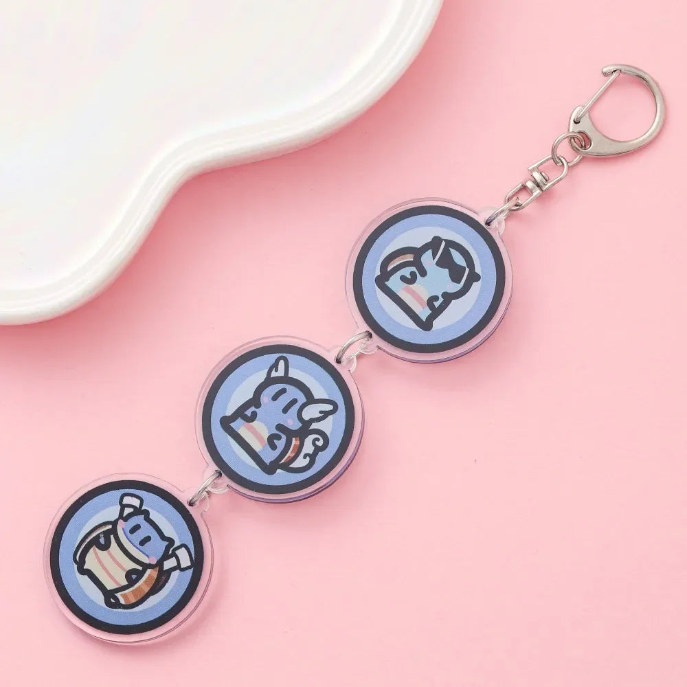 Anime Acrylic keychain accessaries Cartoon Car Bag Pendant Gift cute creative bag charm funny Friends Fans Gifts Keyring