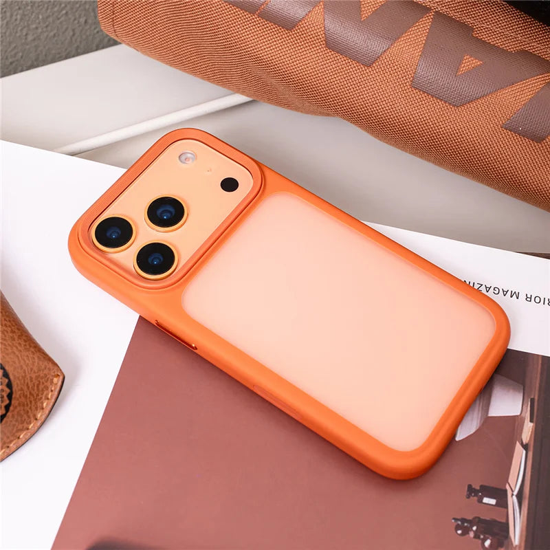 Active Touch Camera Button Matte Armor Case For iPhone 17 Air 16Pro 15 17Pro Max Translucent Hybrid Shockproof Hard Phone Cover