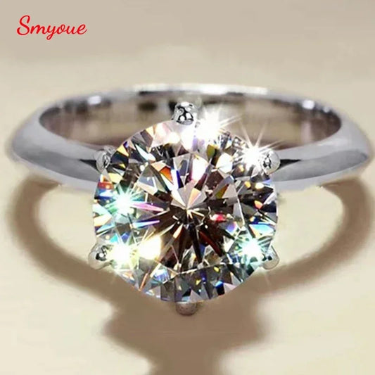 Smyoue Certified 1-5CT Moissanite Ring VVS1 Lab Diamond Solitaire Ring for Women Engagement Promise Wedding Band Jewelry Fine
