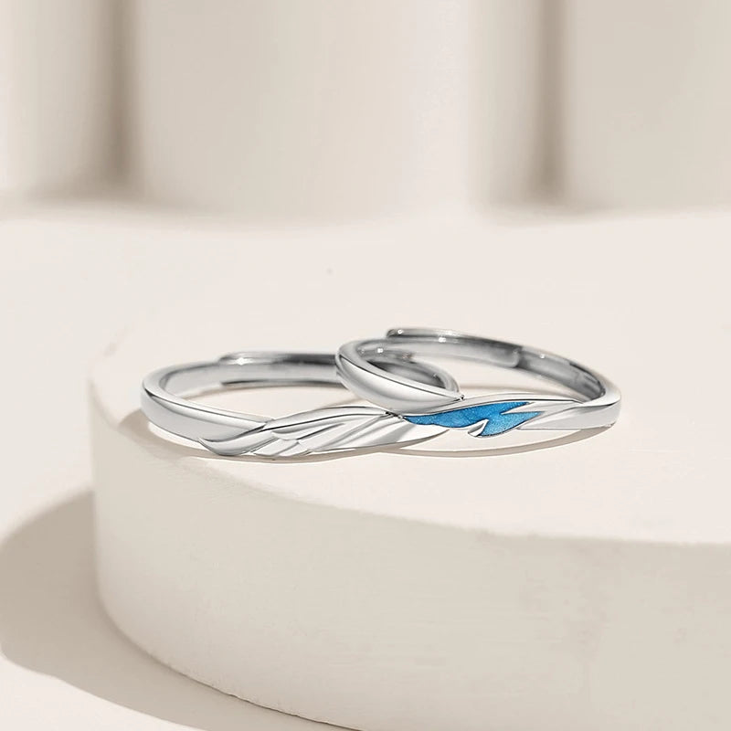 New Simple Couple Rings Silver Color Sun Moon Adjustable Open Ring For Women Men Wedding Fashion Jewelry Gifts