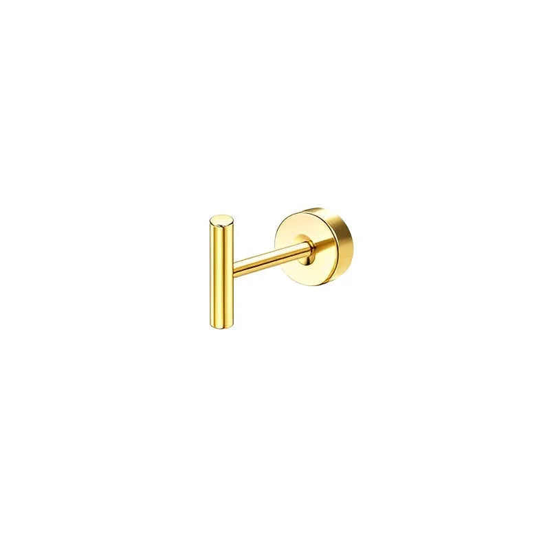 Bobisty 1pc Earrings for Sensitive Ears Surgical Stainless Steel Earrings for Women Dainty Flat Back Earring Stud Hoop Cartilage
