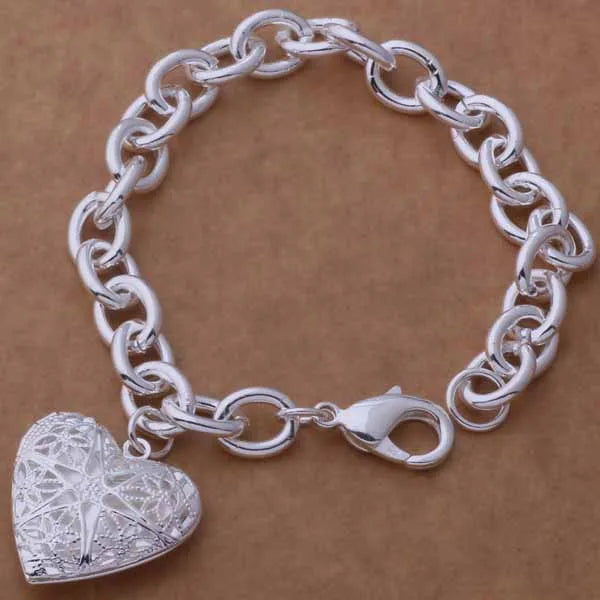 925 Sterling Silver Bracelet Heart High Quality Romance Chain For Woman Men Fashion Engagement Party Wedding Jewelry Gift