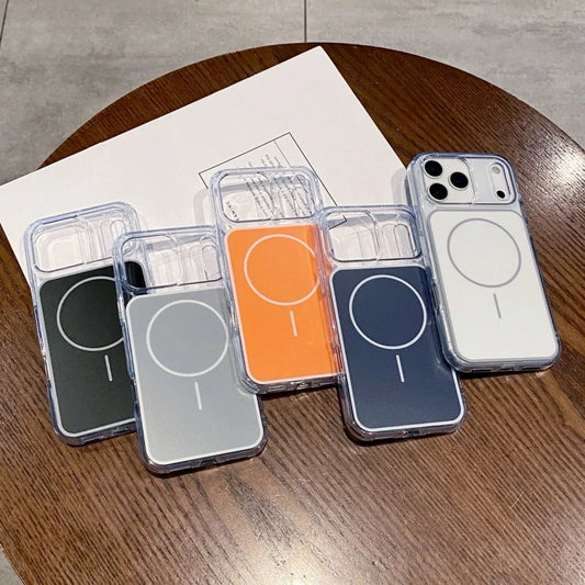 High Quality Matte Back Panel Clear Soft Border Phone Case For IPhone 17 Pro Max Air Magnetic Wireless Charging Anti-Drop Cover