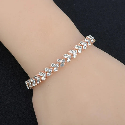 SUMENG 2024 New Fashion Luxury Vintage Charm Silver Color Crystal Bracelets for Women Party Gifts