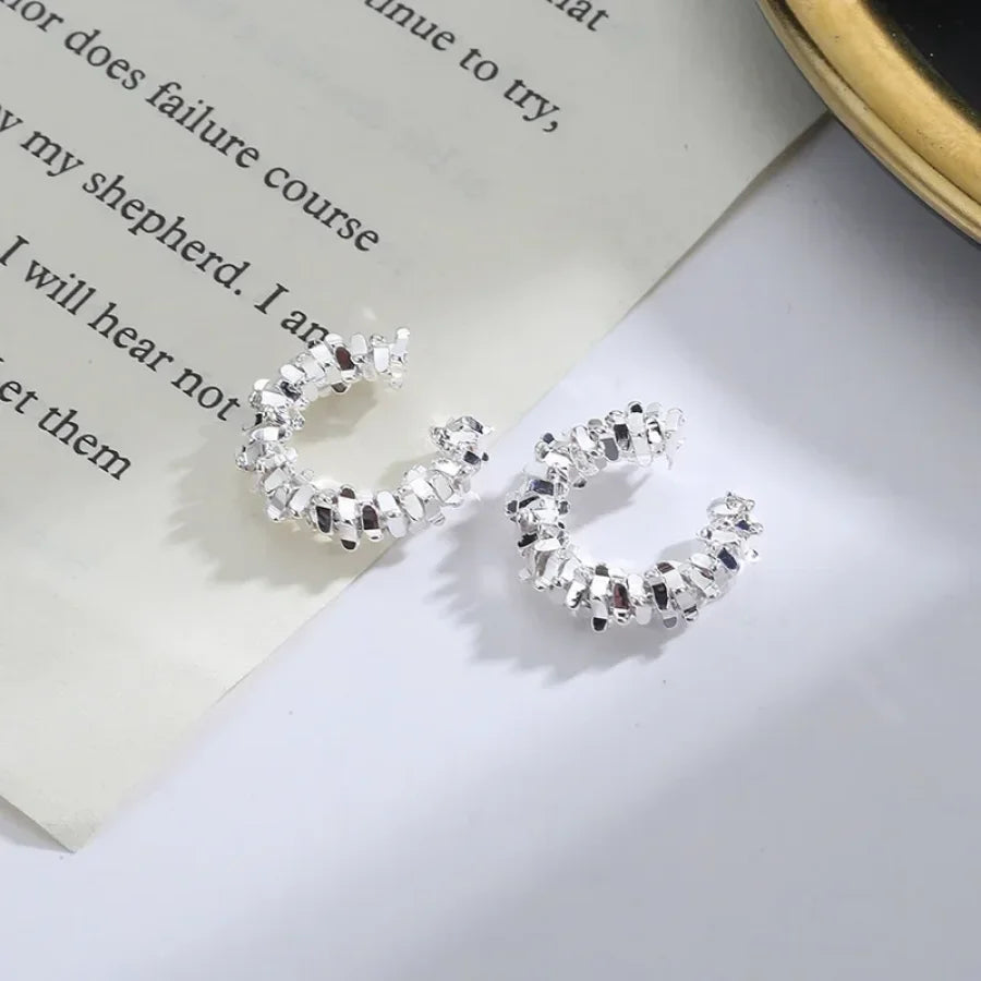 Hot 2Pcs Irregular Star Clip Earrings For Women Fashion Simple No Piercing Ear Cuff Jewelry Gift