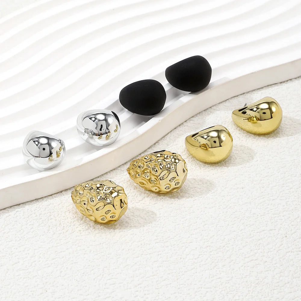 4Pair/Set Vintage Glossy Thick Acrylic Water Drop Stud Earring Fashion Creative Tear Drop Earrings Women's Elegant Party Jewelry