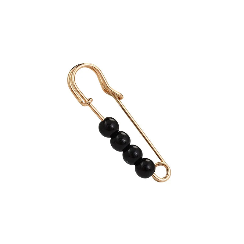 Women New Skirt Waist Artifact Waist Pin Cute Imitation Pearl Rhinestone Brooch Anti-lighting Pin Jewelry H1379