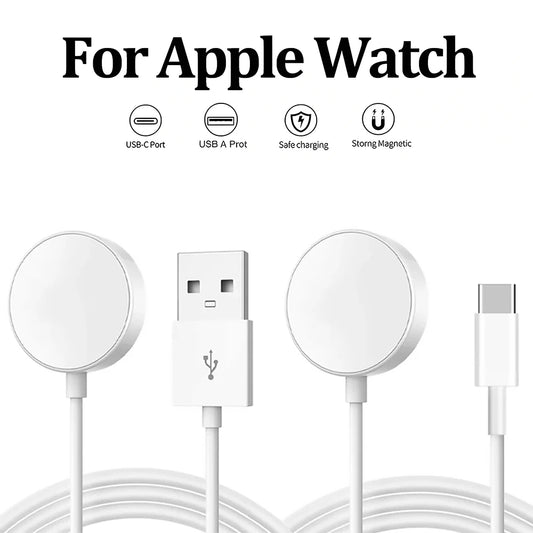 Magnetic Wireless USB A Fast Charger for Apple Watch Ultra Series 10 9 8 7 6 SE Type C Cable Charging for iWatch Series 5 3 2