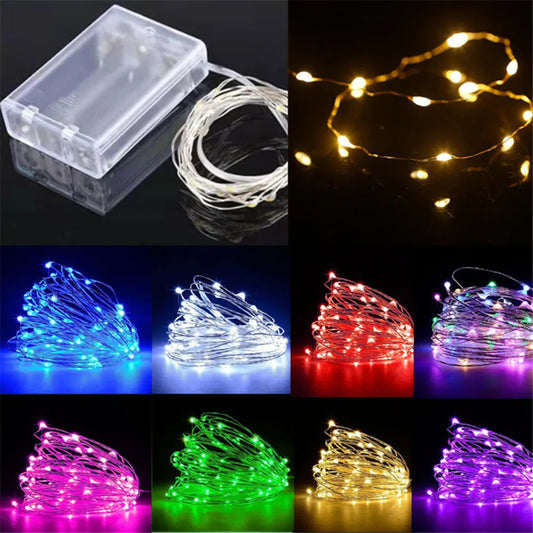 1Pack Fairy Light String Led Copper Wire String Light 1/2/3/5/10M Battery Powered For Bedroom Garden Party Wedding Decoration