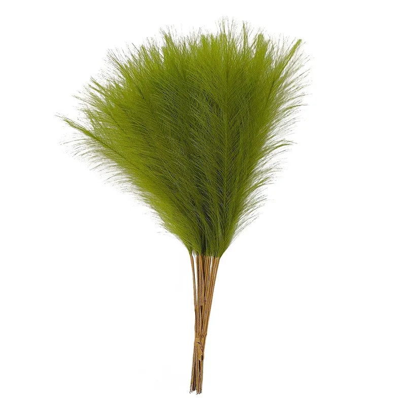 10PCS/Set Fluffy Pampas Grass Boho Decor Flower Fake Plant Reed Simulated Wedding Party Home Decoration Artificial Flowers