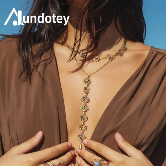 7 Chakra Necklace for Women The Power of Chakra Charm Choker Yoga Balance & Transforation Pendant Necklace Energy Energy