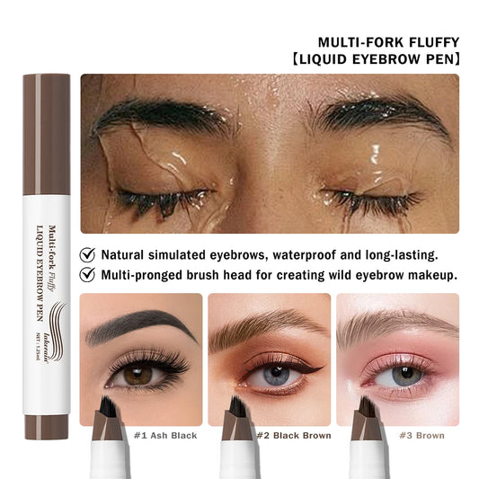 Long Lasting 4D Eyebrow Pen Multi Forks Liquid Pen Tip Fine Sketch Liquid Tattoo Brow Waterproof Precise Makeup
