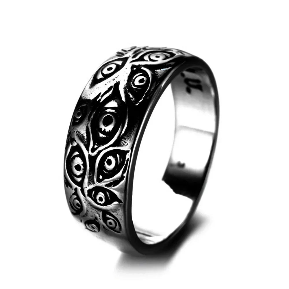 Vintage Gothic Minimalist Trend Devil's Eye Ring Men's and Women's Street Niche Party Creative Fashion Hip Hop Niche GiftJewelry