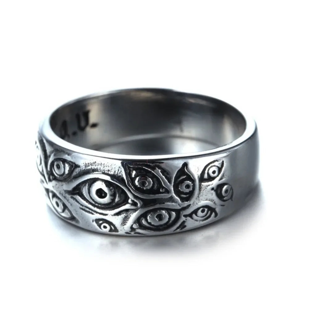 Vintage Gothic Minimalist Trend Devil's Eye Ring Men's and Women's Street Niche Party Creative Fashion Hip Hop Niche GiftJewelry