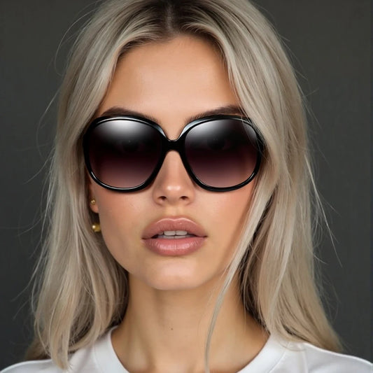 Brand Design Elegant Oversized Polarized Sunglasses Women Fashion Big Round Sun Glasses Ladies Vintage Outdoor Anti Glare Shades