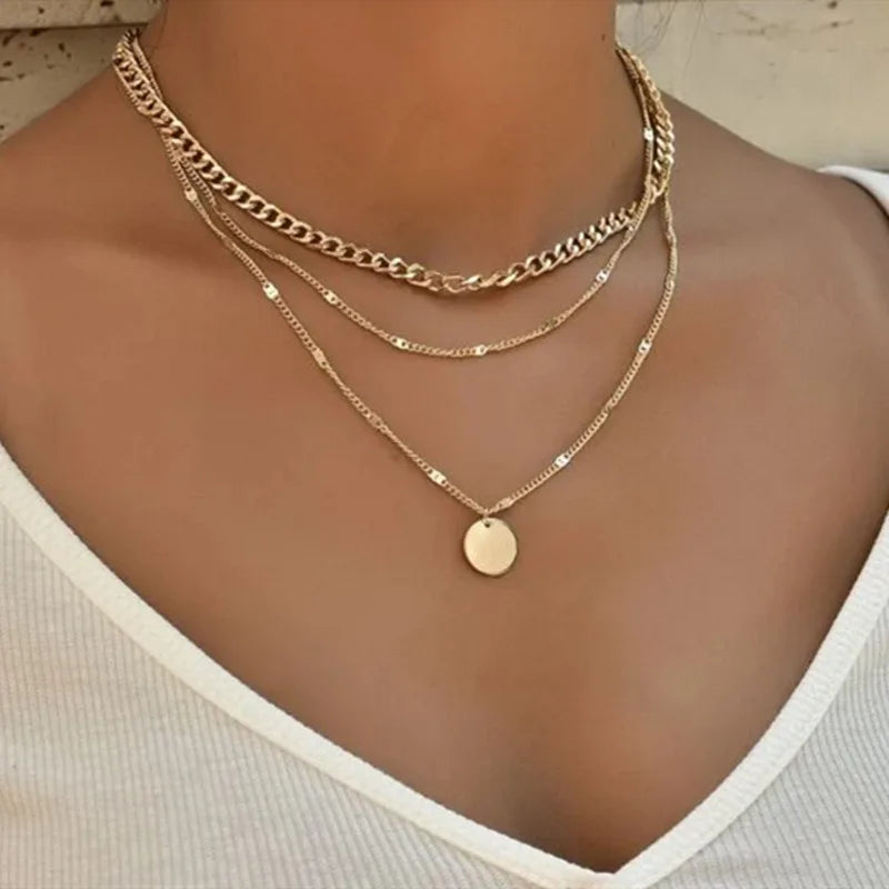 Vintage Necklace on Neck Chain Women's Jewelry Layered Accessories for Girls Clothing Aesthetic Gifts Fashion Bohemia Pendant