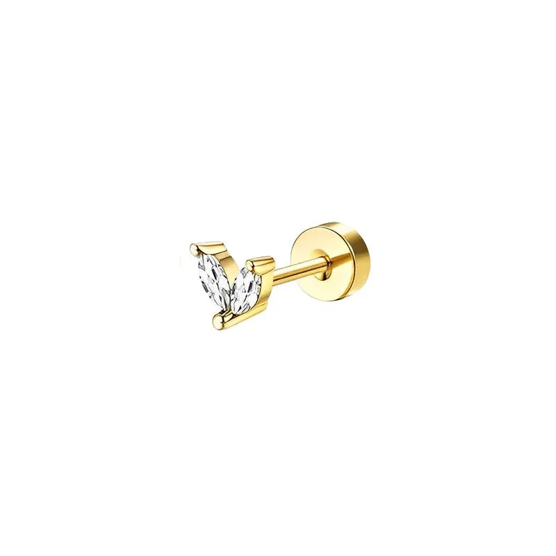 Bobisty 1pc Earrings for Sensitive Ears Surgical Stainless Steel Earrings for Women Dainty Flat Back Earring Stud Hoop Cartilage