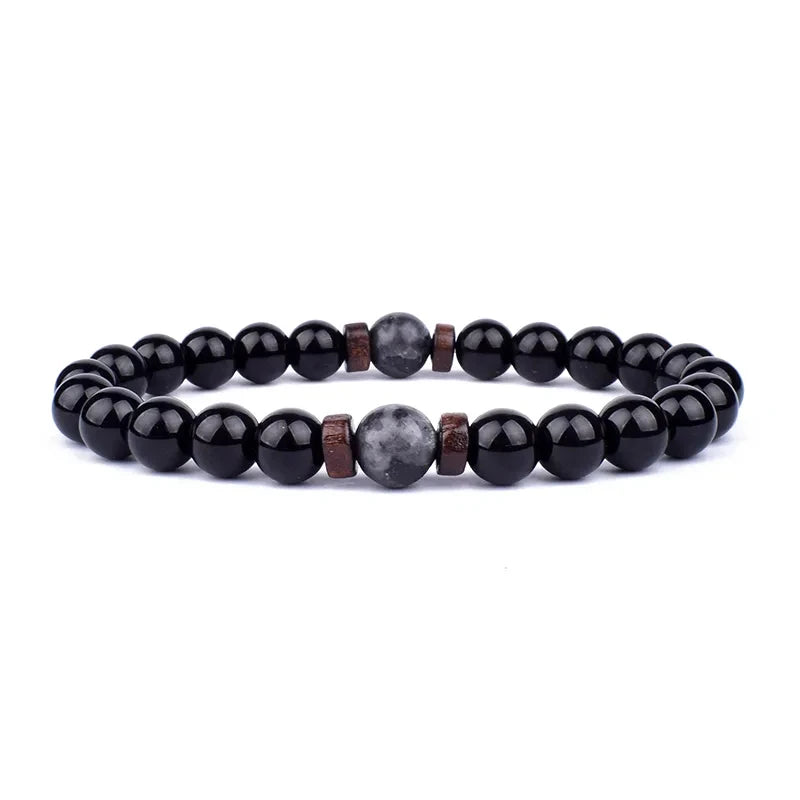 Natural Volcanic Lava Stone Beaded Bracelets for Women Men Jewelry Tiger Eyes Lapis Lazuli Healing Balance Chakra Bead Bracelet