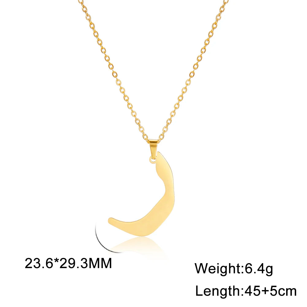 Cazador Gold Color 28 Arabic Letter Necklace for Women Stainless Steel Arab Alphabet Pendant Choker Necklaces Jewelry 2024 Trend