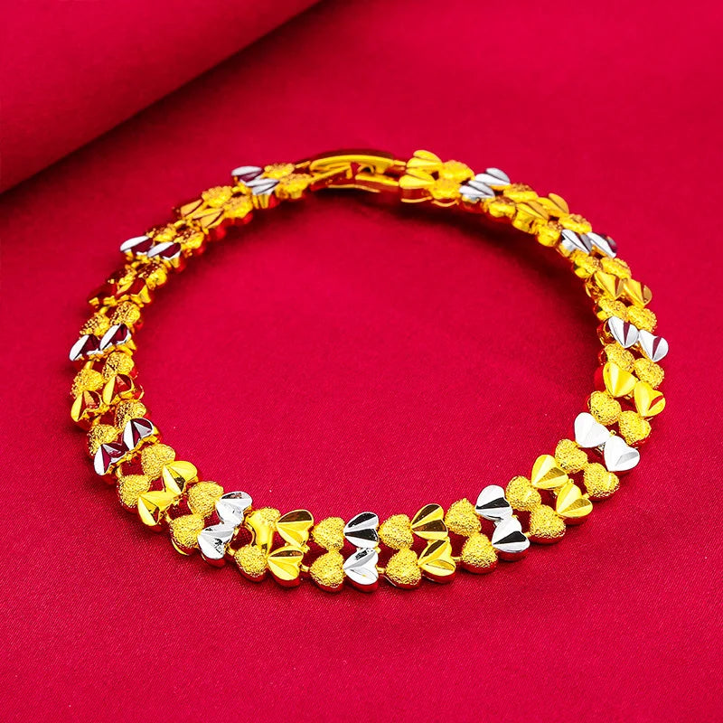 Stainless Steel Women's Hand Bracelet Crown Heart Leaves Flower Wide Chain Wristband Pulsera Femme Vintage Jewelry Party Gifts