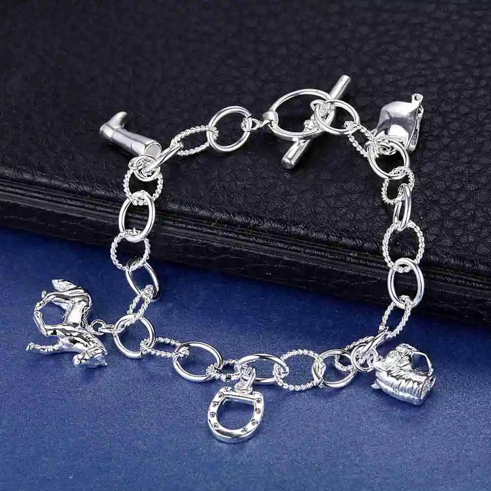 925 Sterling Silver Bracelet Heart High Quality Romance Chain For Woman Men Fashion Engagement Party Wedding Jewelry Gift