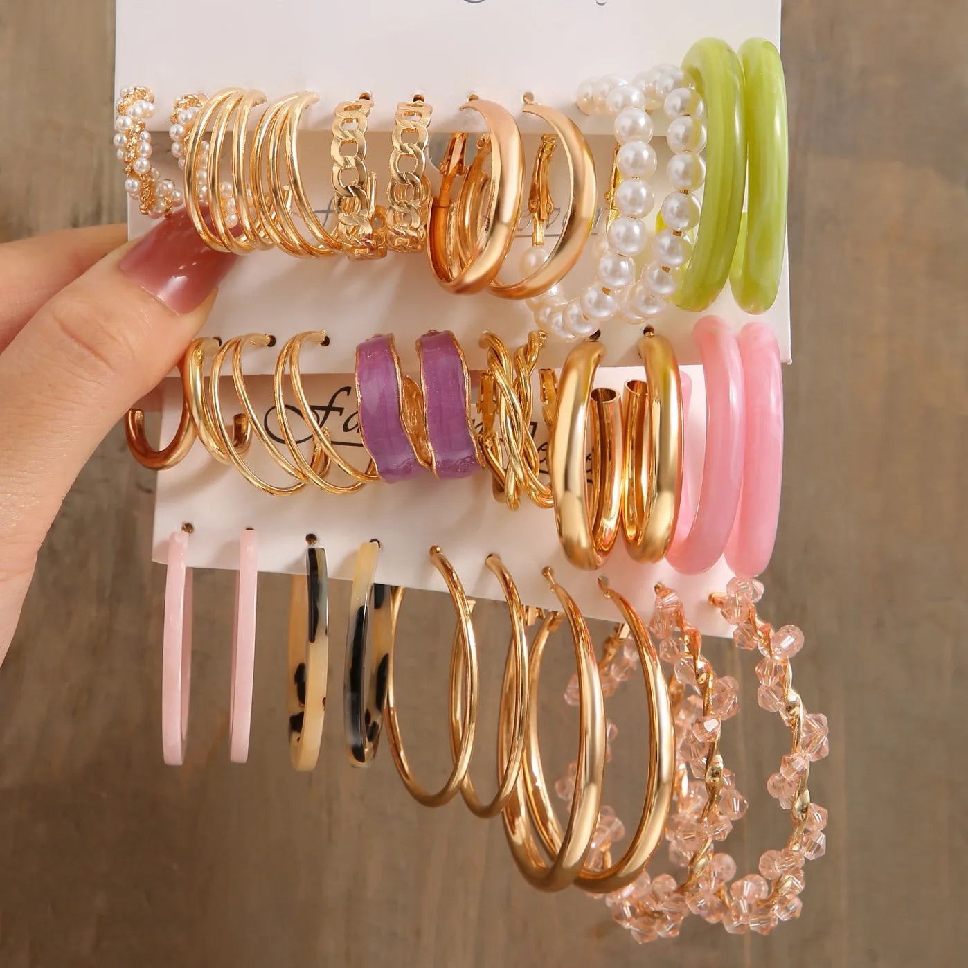 18 Pcs New Fashion Colorful Earrings Set For Women Boho Butterfly Gold Silver Color Pearl Circle Dangle Earrings Jewelry Gifts