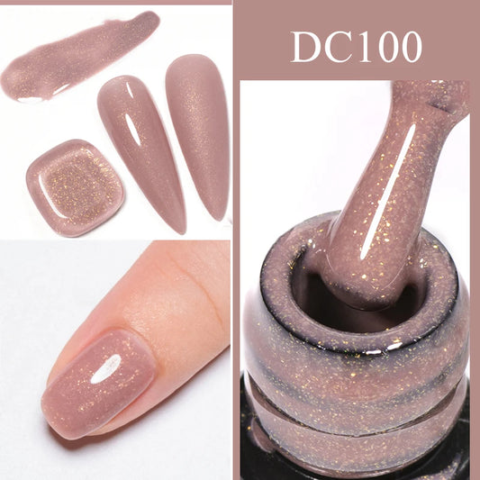 7ml Glitter Rubber Base Gel Polish Pink White Soak Off UV LED Self-leveling UV Construction Gel Varnish Manicure Nail Supplies