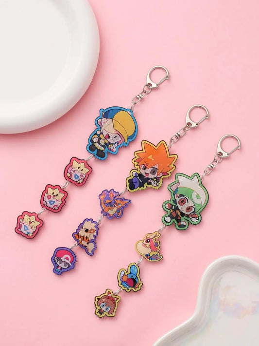 Anime Acrylic keychain accessaries Cartoon Car Bag Pendant Gift cute creative bag charm funny Friends Fans Gifts Keyring