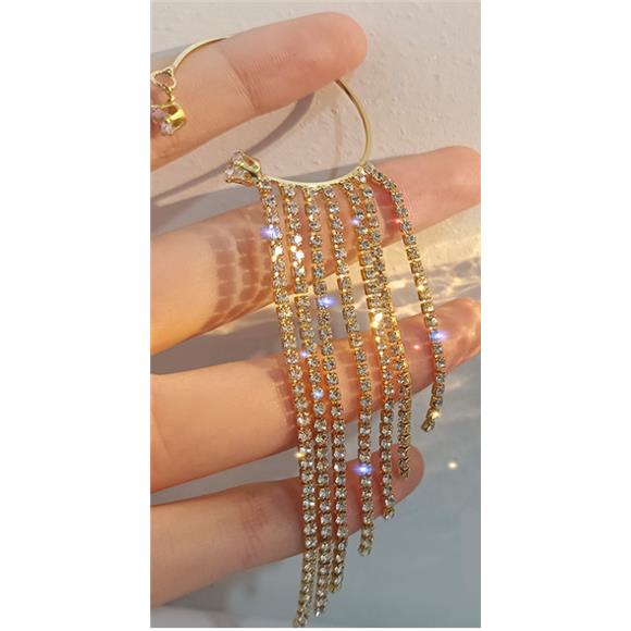 Fashionable And Simple Long Tassel Earrings