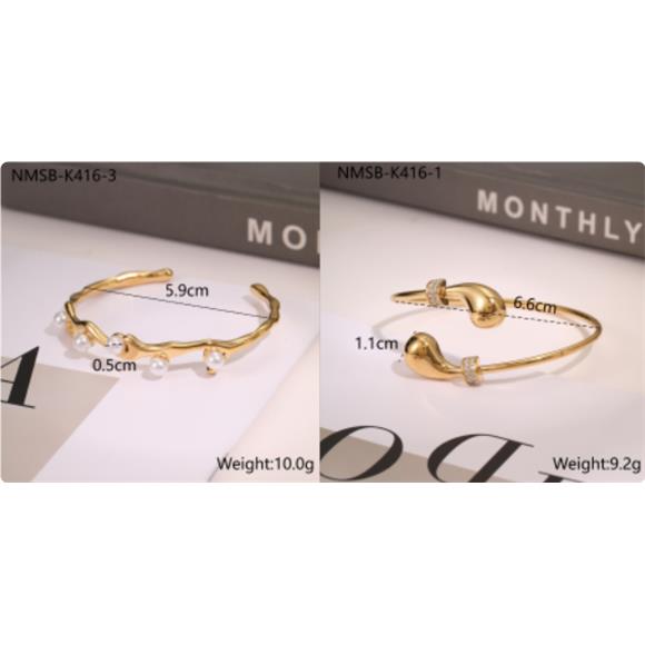 European And American Ins Fashion Design Stainless Steel Bracelet Opening Bracelet