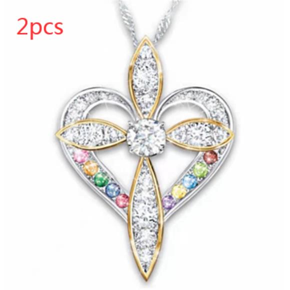 Fashion Love Heart Shaped Cross Pendant